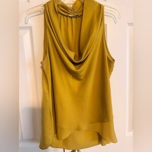 Sioni Mustard Drape Sleeveless Blouse